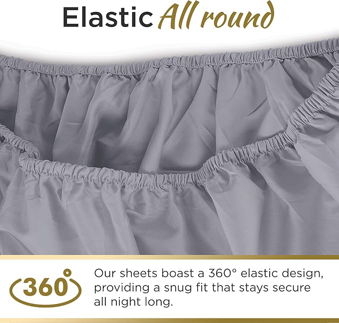 Twin XL 100% Microfiber Double Brushed Sheet Set - Extra-Soft & Wrinkle-Free - 15" Deep Pockets, 39" x 80" - Ideal for Dorms, Hospitals & Split King Beds - 3 PC Set (Twin XL, Medium Gray)