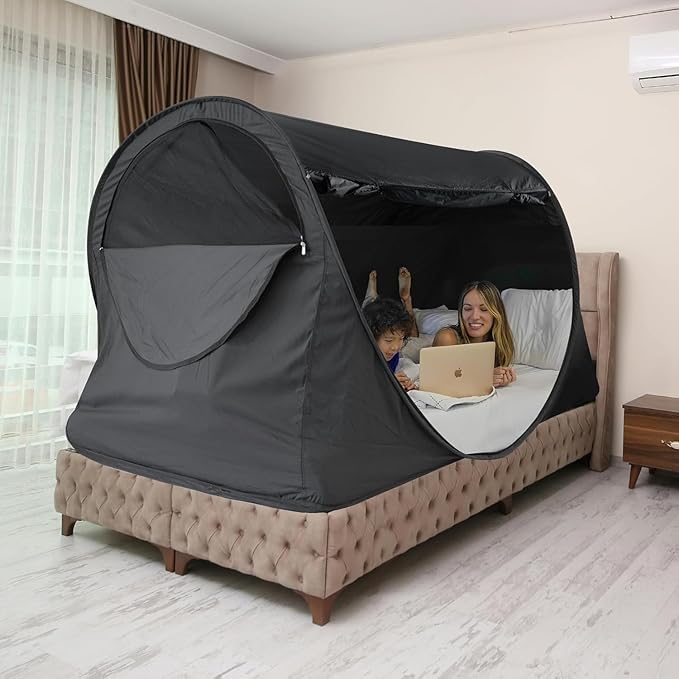 LEEDOR® Bed Tent Dream Tents Bed Canopy Shelter Cabin Indoor Privacy Warm Breathable Pop Up Twin/Full/Queen for Kids and Adult Patent Pending(Mattress Not Included)