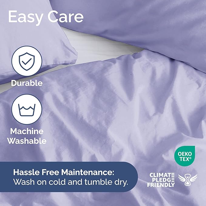 Duvet Cover King Size - Extra Soft King Size Duvet Cover - Lightweight, Breathable & Cozy - Easy Care & Fade Free w/ Zipper Closures & Ties - 104" x 90" Inches - (Lavender) Comforter Not Included