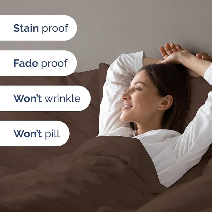 Duvet Cover Twin/Twin XL Size - Extra Soft Twin/Twin XL Size Duvet Cover - Lightweight & Breathable & Fade Free with Zipper Closures and Ties - 68" x 90" Inches - (Brown) Comforter Not Included