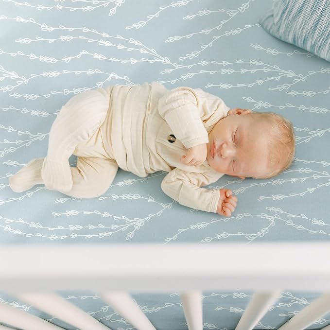 GRSSDER Stretch Ultra Soft Jersey Knit Fitted Crib Sheets Set 2 Pack, Universal Fit All Standard Crib Mattress Pads Safe and Snug, Crib Fitted Sheet with Deep Pocket, Original Design for Baby Boy