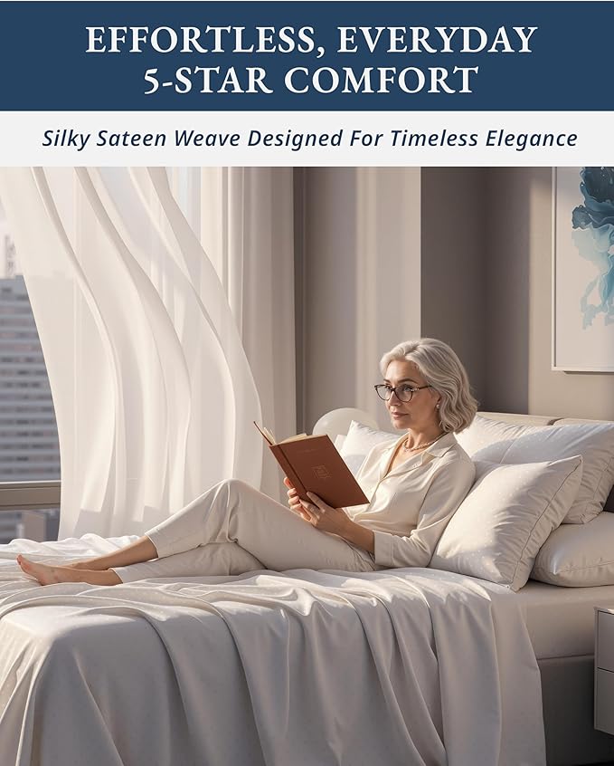 LANE LINEN 100% Egyptian Cotton Twin XL Sheet Sets, Soft & Comfy Hotel Like Thick Fully Elasticized Mercerized Cotton Sheets Jaquard, No Pill Fade Resistant Twin XL Sheets - Swiss Dot White