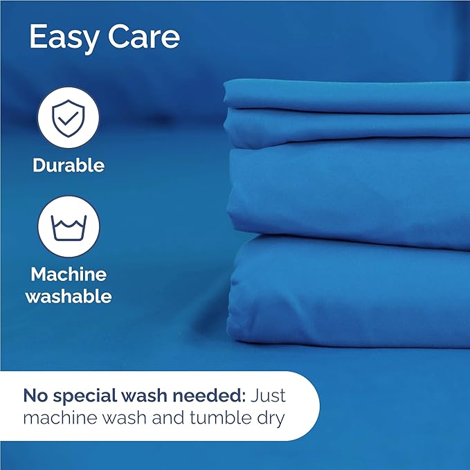 Twin XL 4 Piece Sheet Set - Comfy Breathable & Cooling - Ultra Soft Hotel Luxury Bedding Set w/ 8-16 Inch Deep Pockets - 1 Flat & 1 Fitted Sheet & 2 Pillowcases - Wrinkle Free & Easy Care - Royal Blue