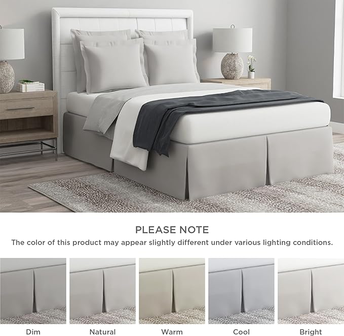 Bed Maker’s Never Lift Your Mattress Bed Skirt, Designed for Box Spring Beds, Split Corners, 14 Inch Drop Length, King, Grey