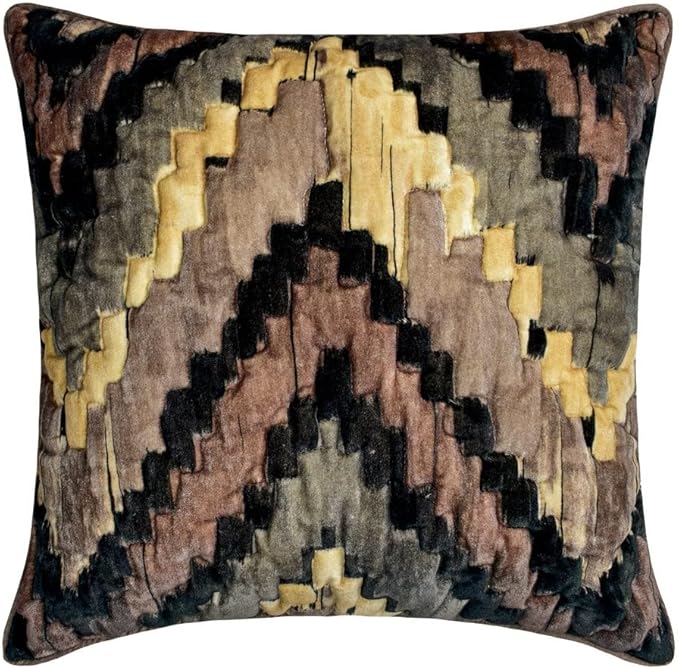 The HomeCentric King/Queen/Twin Beige Decorative Queen 74"x18" Bed Runner with Pillow Cover, Abstract, Chevron, Quilted Bed Scarf on Suede Velvet Fabric - Paramount