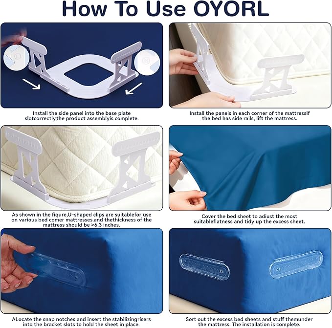 Lock & Secure Bed Sheet Holders for Corners - No-Slip Clips with Reinforced Grip Keep Sheets Tight & Neat, No More Loose Wrinkles, Durable ABS Material for All Mattress Types