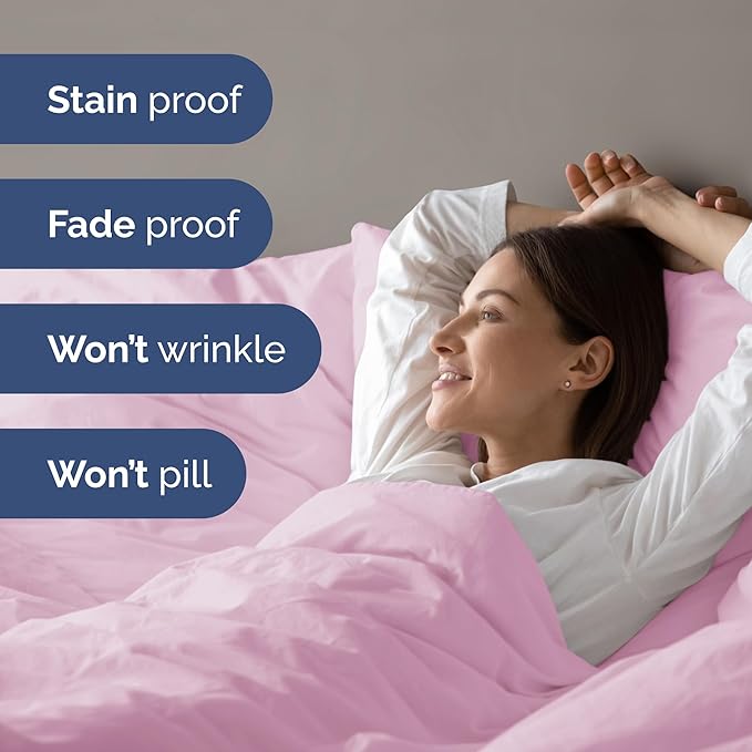 Duvet Cover Cal King Size - Extra Soft Cal King Size Duvet Cover - Lightweight, Breathable & Cozy - Easy Care with Zipper Closures & Ties - 104" x 98" Inches - (Light Pink) Comforter Not Included