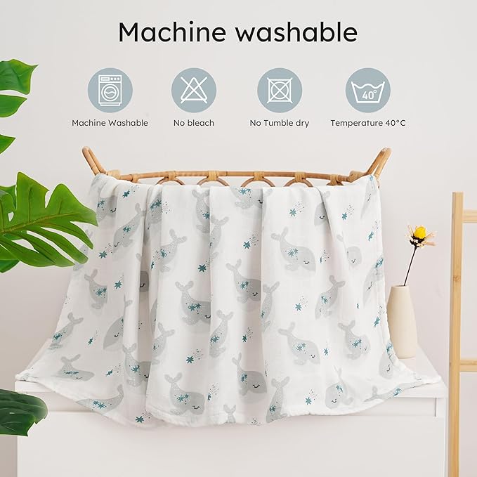 Yoofoss Muslin Swaddle Blankets, Organic Baby Blankets, 47 x 47 Inches Receiving Blanket for Baby Boys and Girls, Baby Essentials for Newborns Soft Breathable