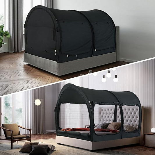 LEEDOR® Bed Tent Dream Tents Bed Canopy Shelter Cabin Indoor Privacy Warm Breathable Pop Up Twin/Full/Queen for Kids and Adult Patent Pending(Mattress Not Included)