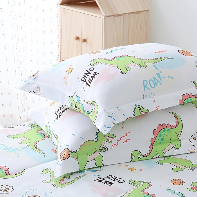 Yibeizi Full Size Bed Comforter Sets, Kids Lightweight All-Season Comforter Set Cute Dinosaur Pattern Microfiber Breathable Hypoallergenic Soft Oeko-Tex Bedding Comforter Sets
