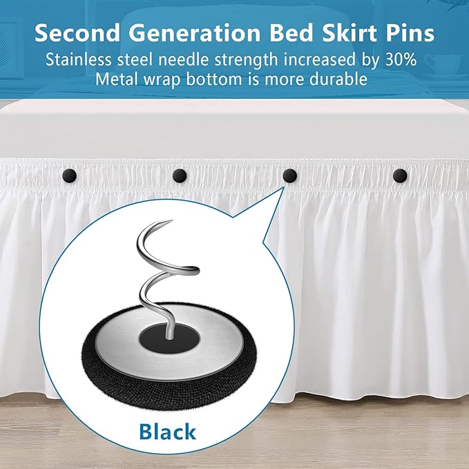Flax Covered Button Twist Pins - for Bed Skirts Pins,Sofa,Upholstery,Armchair Caddies, Armrest Covers, Slipcovers (12, Black)