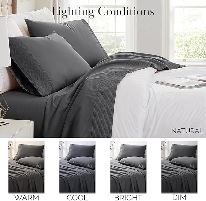 Southshore Fine Living, Inc. Deep Pocket Twin Sheet Set with 21" Deep Twin Fitted Sheet with 1 Pillow Case Standard Size | Hotel Luxury Quality | Fade Resistant, Microfiber Sheets | Slate