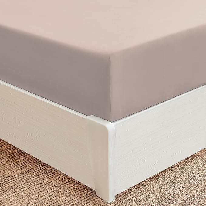 Mellanni Twin XL Fitted Sheet - Iconic Collection Bedding Sheets with up to 16 inch Deep Pocket - Soft & Cooling - Fade & Stain Resistant - 1 PC (Twin XL, Tan)