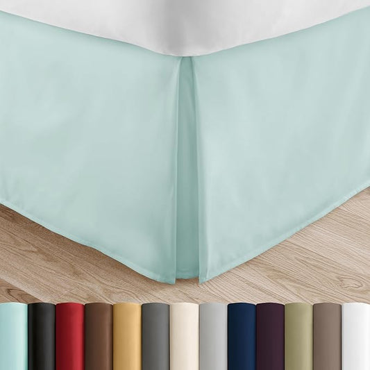 Linen Market Bed Skirt - Ultra Soft Microfiber - Easy Fit with 14 Inch Tailored Drop - Hotel Quality, Shrinkage & Fade Resistant - Bed Cover - Full Size Bed Skirts - Bedroom Décor - (Full, Aqua)