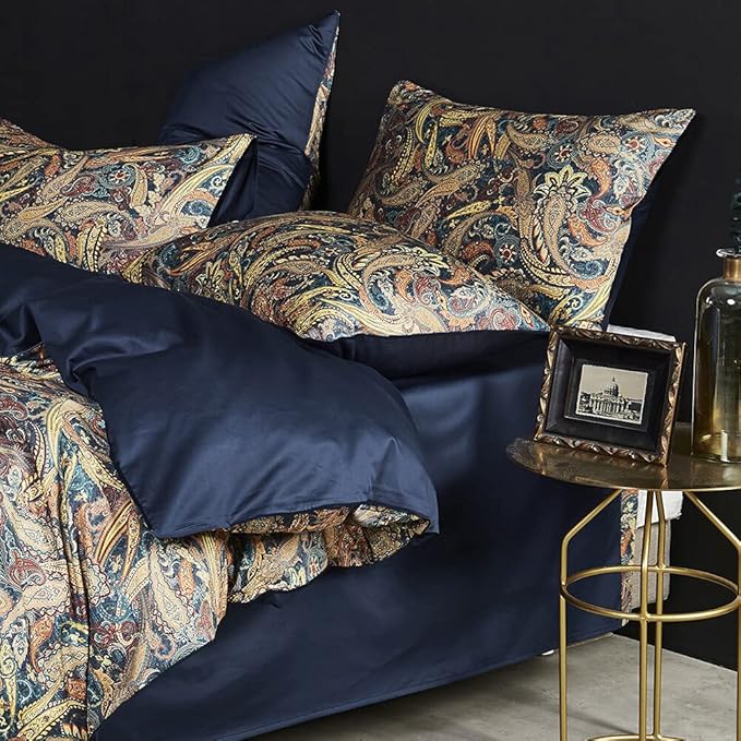 Cupocupa Duvet Cover Set;Duvet Cover Queen/King/Twin Bedding Set Fluffy Boho Duvet Cover Set Paisley Floral Bedding Collection Duvet Cover with Pillowcases