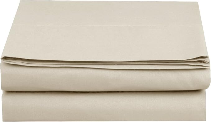 Luxury Flat Sheet on Amazon Elegant Comfort Wrinkle-Free 1500 Premier Hotel Quality 1-Piece Flat Sheet, California King Size, Cream