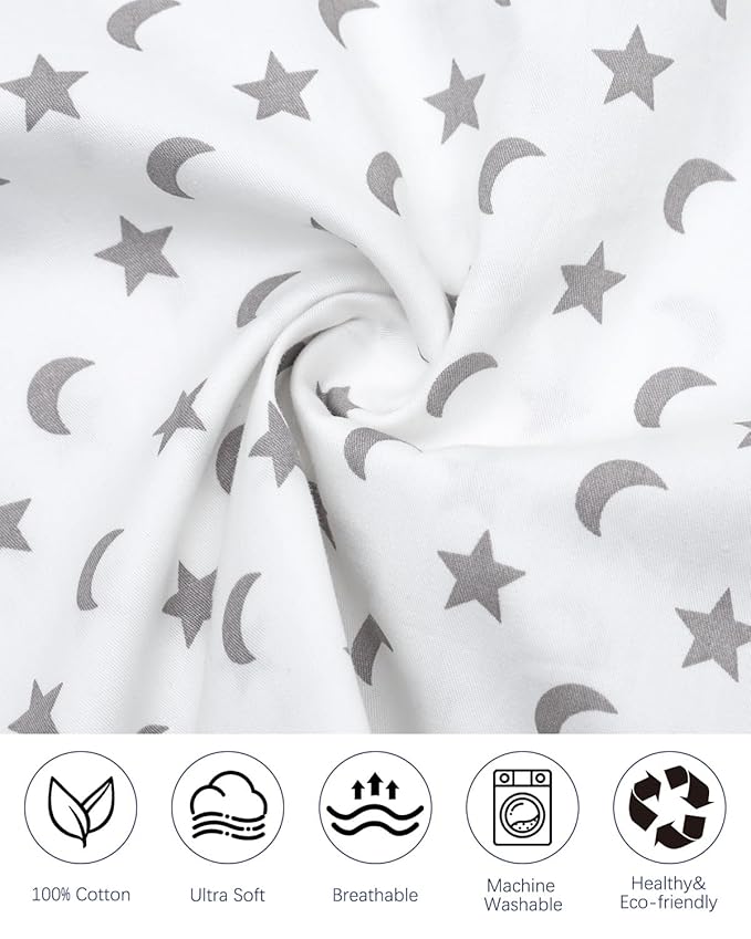 ALVABABY Toddler Pillowcases 2 Pack Organic Cotton Kids Pillow Cover Fit 13"x 18" or 12"x23" Envelope for Girl Boy Sleepy Travel