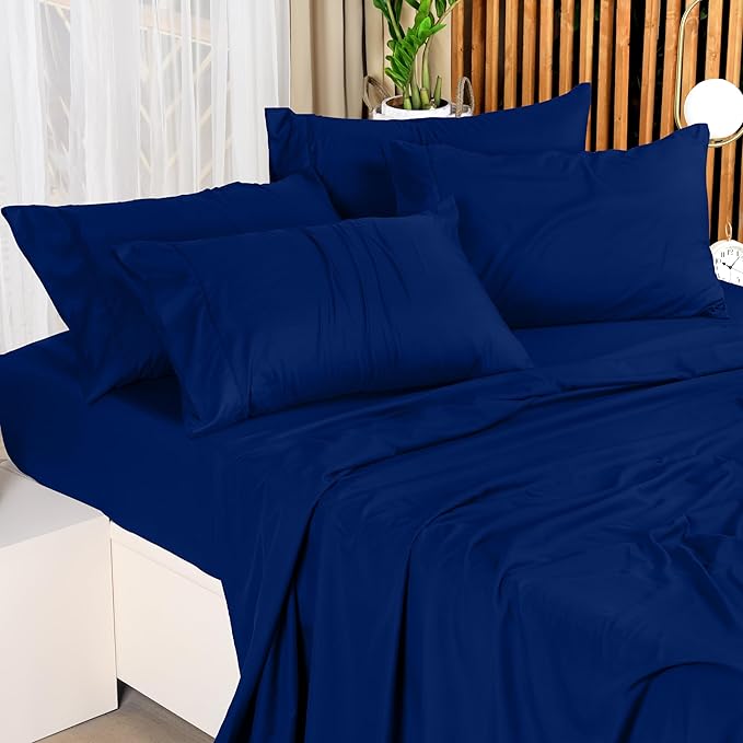 Utopia Bedding Queen Size Sheet Set – 4 Piece Bed Sheets, Soft and Breathable Microfiber, Includes 1 Fitted Sheet, 1 Flat Sheet and 2 Pillowcases – Oeko-Tex - (Royal Blue)