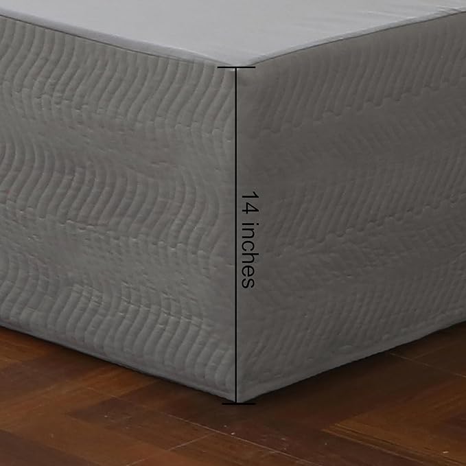 Queen Bed Skirt-Box Spring Cover with 14 Inch Tailored Drop,Wrinkle and Fade Resistant Hotel Wrap Around Bed Skirts,Bed Frame Cover (Wave Pattern Gray, Queen)