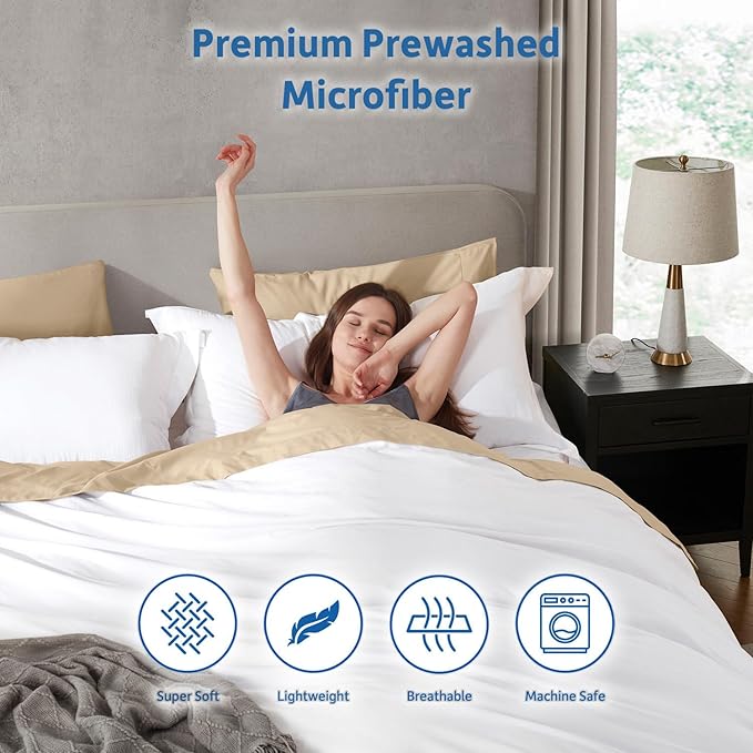 Nestl White Duvet Cover King Size - Soft Prewashed King Duvet Cover Set, 3 Piece, with Zipper Closure, 1 Duvet Cover 104x90 inches and 2 Pillow Shams - No Comforter