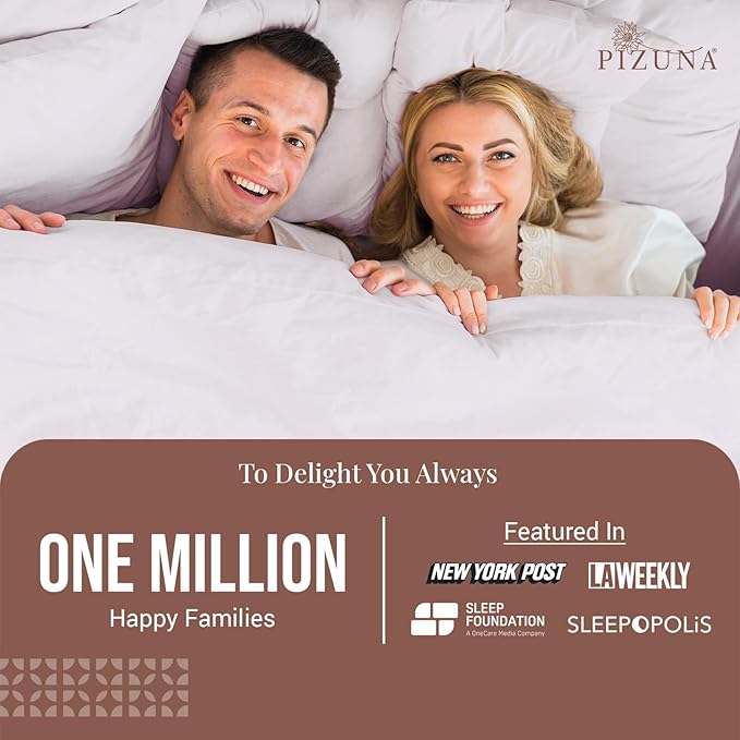 Pizuna Pure 100% Cotton Sheets California King Size, Luxurious 400 Thread Count Long Staple Cotton Sateen Sheets California King with 15" Deep Pocket (Combed Light Lilac Cotton Sheets California King)