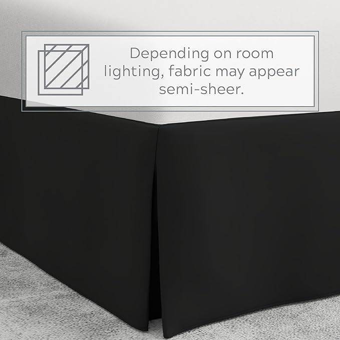 Bed Maker’s Never Lift Your Mattress Bed Skirt, Designed for Box Spring Beds, Split Corners, 14 Inch Drop Length, King, Black