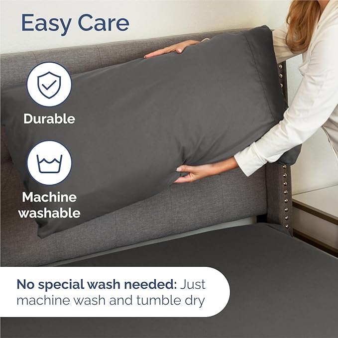 Cal King 6 Piece Sheet Set - Comfy Breathable & Cooling - Ultra-Soft Hotel Luxury Bedding Set w/ 8-16 Inch Deep Pockets - 1 Flat & 1 Fitted Sheet & 4 Pillowcases - Wrinkle Free & Easy Care - Charcoal