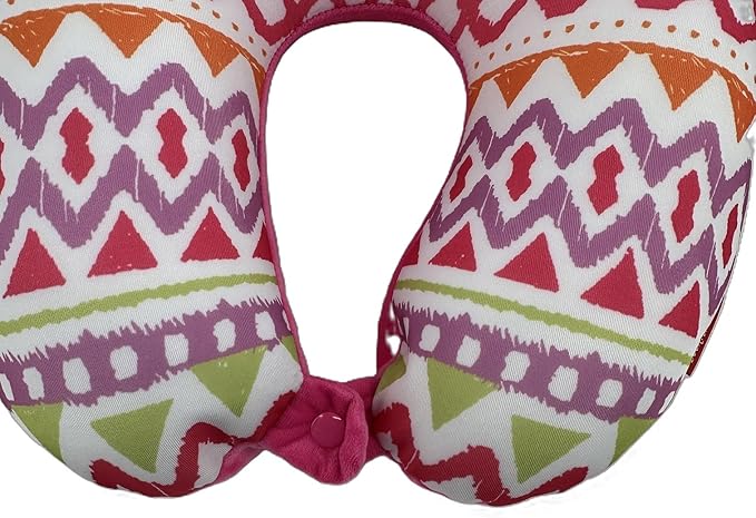 Bookishbunny U Shaped Micro Beads Microbead Neck Head Support Travel Pillow, 12"x12"x4" (WavePink)