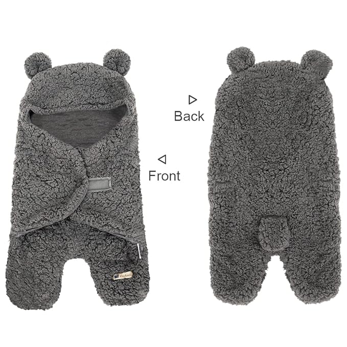 BlueSnail Newborn Receiving Blanket Baby Sleeping Wrap Swaddle 0-3 Months, 8-13 lbs (Gray)