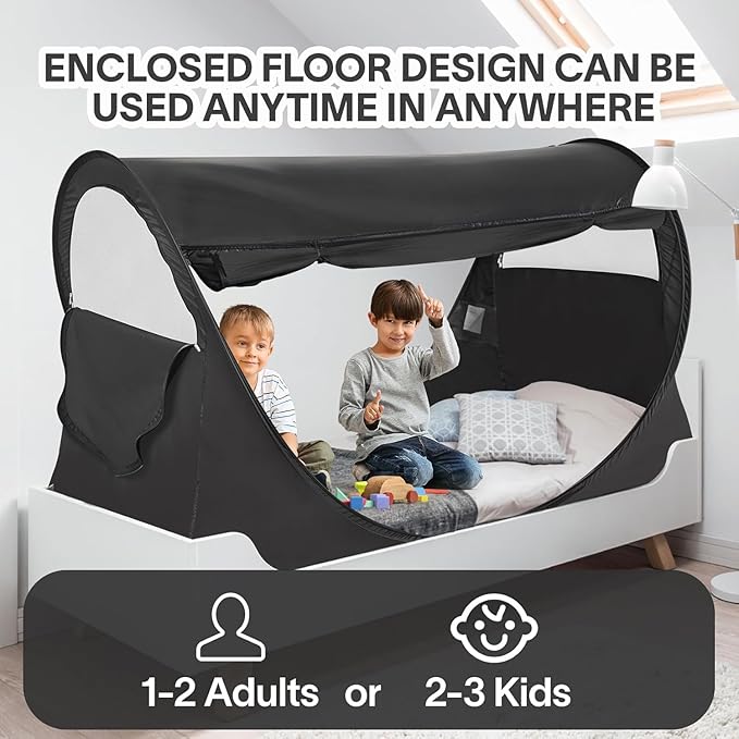 LEEDOR® Bed Tent Dream Tents Bed Canopy Shelter Cabin Indoor Privacy Warm Breathable Pop Up Twin/Full/Queen for Kids and Adult Patent Pending(Mattress Not Included)