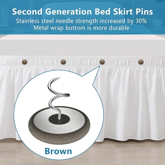 Flax Covered Button Twist Pins - for Bed Skirts Pins,Sofa,Upholstery,Armchair Caddies, Armrest Covers, Slipcovers (12, M-Brown 12)