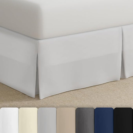 Bed Maker’s Never Lift Your Mattress Bed Skirt, Designed for Box Spring Beds, Split Corners, 14 Inch Drop Length, California King, White