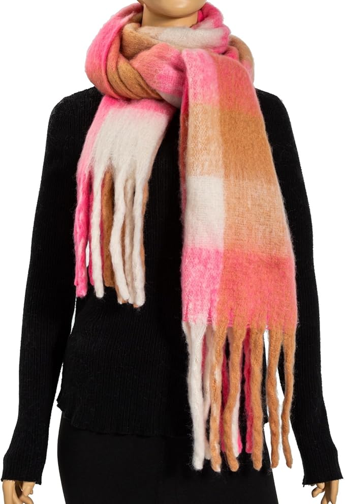 Winter Women Chunky Scarf Warm Blanket Big Thick Large Oversized Wrap Colorful Long Solid Scarves
