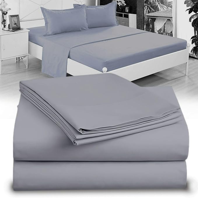 Twin Sheet Set - 1800 Ultra-Soft Microfiber Twin Bed Sheets - Double Brushed - Deep Pockets - Easy Fit – Wrinkle Free - Soft & Comfy 3 Piece Set - Bedding Sheets & Pillowcases (Medium Grey)