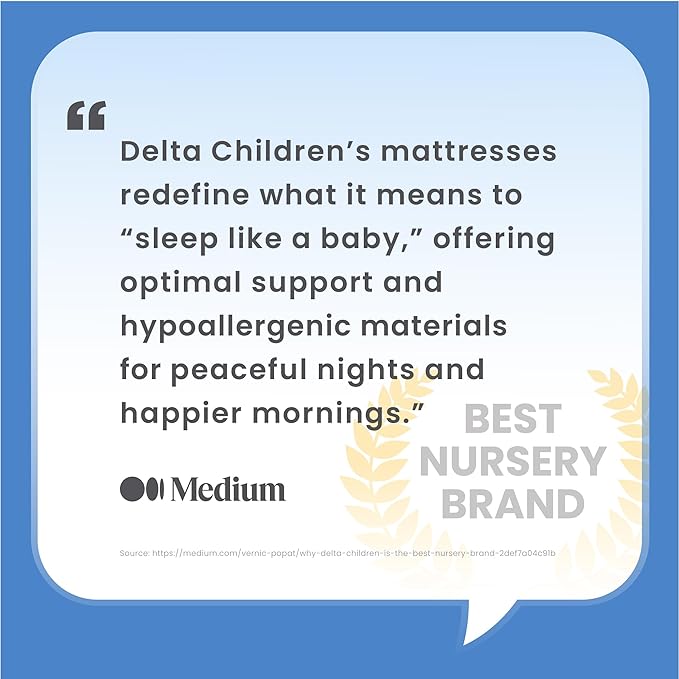Delta Children Starlit Sky 2-Stage Crib and Toddler Mattress for Infants & Toddlers - Removable Machine Washable Mattress Cover - Waterproof - GREENGUARD Gold - Made in USA, Green