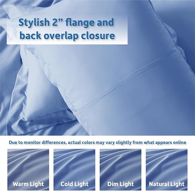 Nestl Twin Duvet Cover Set - Soft Double Brushed Calm Blue Duvet Cover Twin/Twin XL, 2 Piece, with Button Closure, 1 Duvet Cover 68x90 inches and 1 Pillow Sham