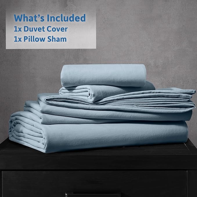 Nestl Stone Blue Duvet Cover King Size - Soft Prewashed King Duvet Cover Set, 3 Piece, with Zipper Closure, 1 Duvet Cover 104x90 inches and 2 Pillow Shams