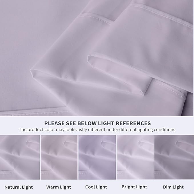 Maple&Stone Twin Flat Sheet 6 Pack,Premium Soft & Breathable,Brushed Microfiber Fabric,Anti-Shrinkage & Non-Fading,Bulk Flat Sheets Only Twin Size (Lilac Purple)