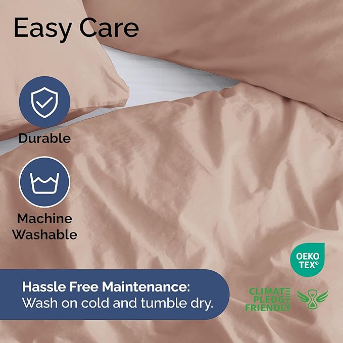 Duvet Cover King Size - Extra Soft King Size Duvet Cover - Lightweight, Breathable & Cozy - Easy Care & Fade Free with Zipper Closures & Ties - 104" x 90" Inches - (Mauve) Comforter Not Included
