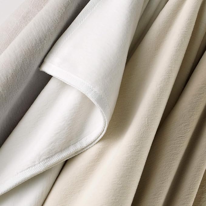 Peacock Alley All Seasons Luxury Cotton Blanket – 100% Long Staple Cozy Cotton Blanket for Sofa, Bed, and Crib - Twin/Twin XL, Linen