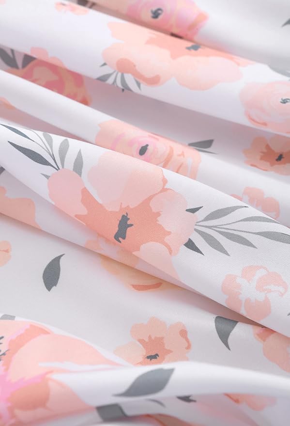 PINNKKU 4-Piece Crib Bedding Set for Boy Girls, Includes Crib Skirt, Blanket, Crib Sheet & Diaper Bag, Baby Girl Crib Bedding Set, Floral