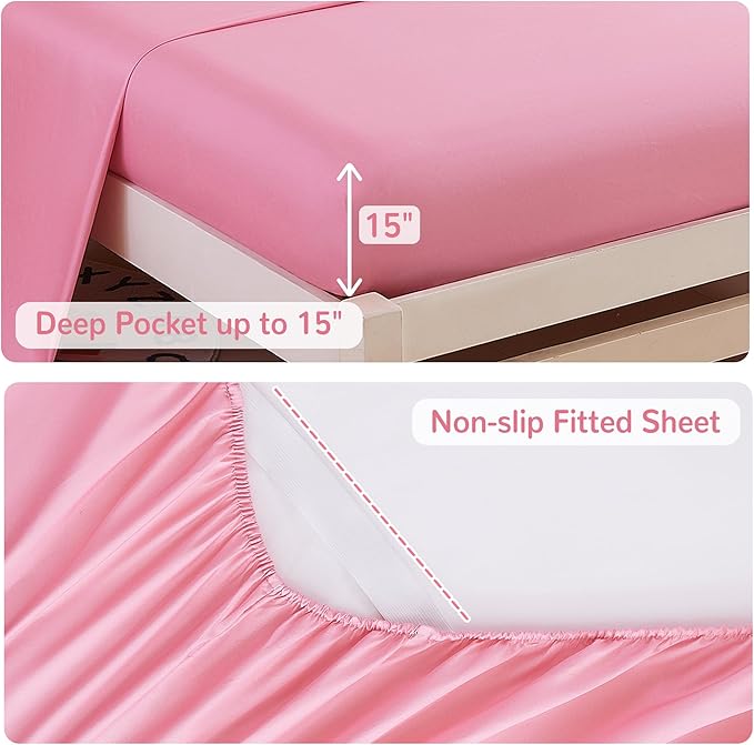 Viviland Kids Full Bedding Sets for Girls, Soft Full Comforter Set with Sheets, 7 Pieces Microfiber Bed in a Bag, Colourful Floral