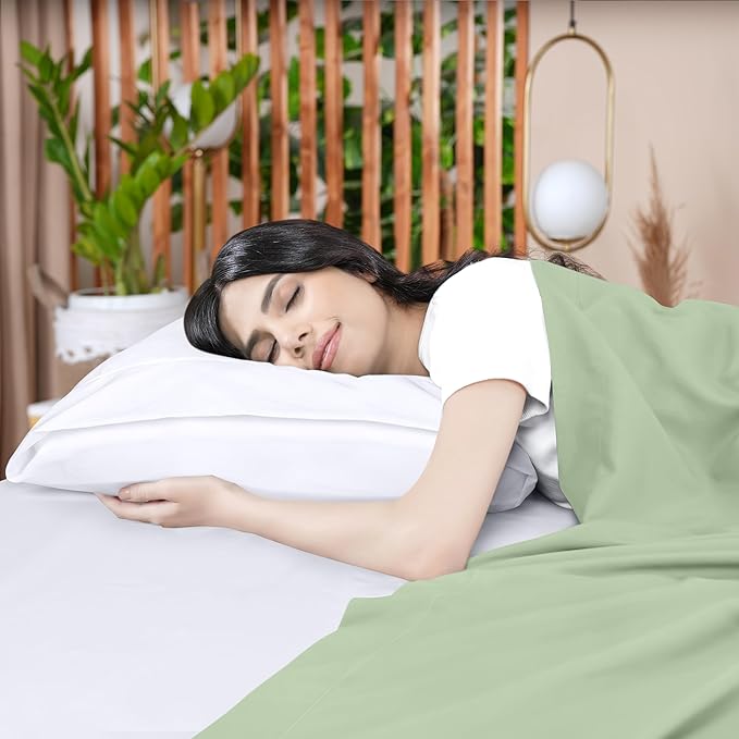 Utopia Bedding Flat Sheet - 1 Pack (Queen, Sage) - Soft Brushed Microfiber Fabric - Shrinkage & Fade Resistant Top Sheet - Easy Care Bed Sheet