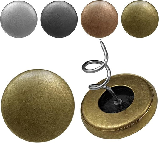 Flax Covered Button Twist Pins - for Bed Skirts Pins,Sofa,Upholstery,Armchair Caddies, Armrest Covers, Slipcovers (16, Copper Bronze)