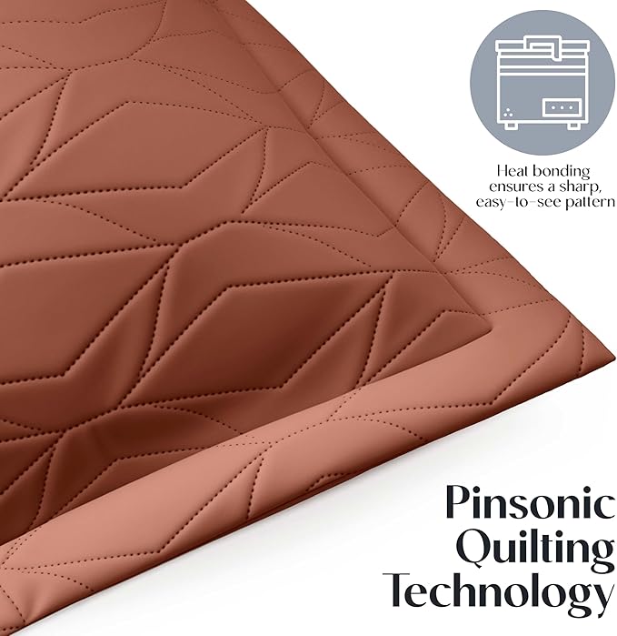 Hearth & Harbor King Quilt Set – All-Season Lightweight Bedspread & Coverlet with Pinsonic Weave - 7 Piece King Quilt Set with Pillow Shams, Mocha - King Ellipse