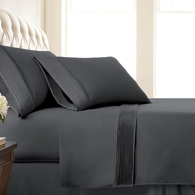 Southshore Fine Living, Inc. Deep Pocket Twin Sheet Set with 21" Deep Twin Fitted Sheet with 1 Pillow Case Standard Size | Hotel Luxury Quality | Fade Resistant, Microfiber Sheets | Slate