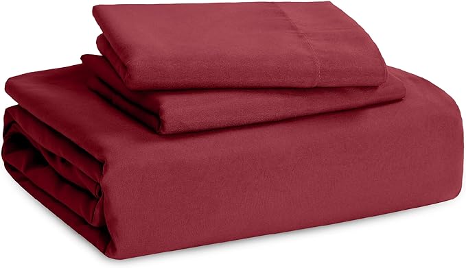 Bedsure Red Duvet Cover Full Size - 3 Pieces Prewashed Extra Soft Cotton-Like Polyester Bedding Set, Includes 1 Duvet Cover 80x90 Inches with Zipper Closure & 2 Pillow Shams, Comforter Not Included