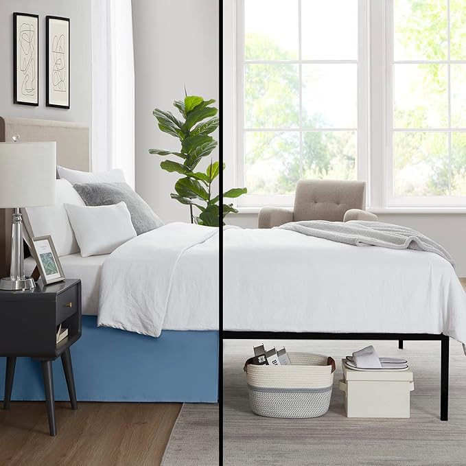 Nestl Blue Heaven Twin XL Bed Skirt - Twin XL Size Bed Skirt 14 Inch Drop - Brushed Microfiber Bed Skirts - Hotel Quality Pleated Bed Skirt - Shrinkage & Fade Resistant