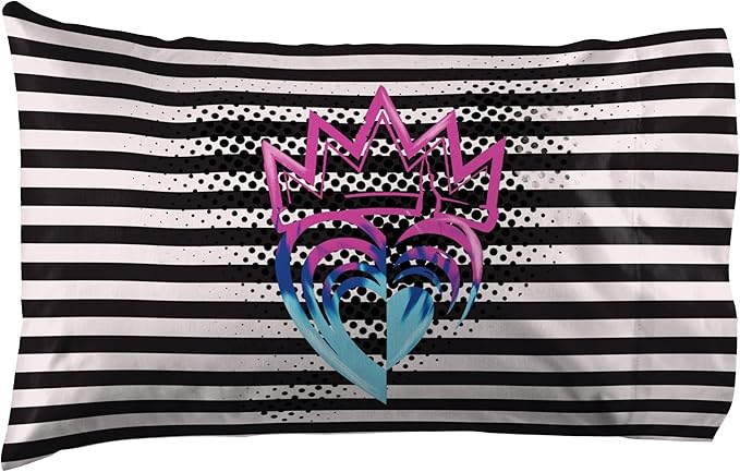 Jay Franco Kids Sheet Set with Fitted, Flat Sheets & Pillow Cover - Ultra-Soft Bedding with Pillowcase for Room Decor, Multi Color - Descendants, 4 Piece Queen