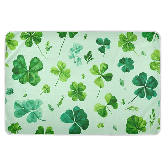 Waterproof Bed Pad Reusable Changing Pad Toddler Mattress Protector Large Pee Pad Baby Diaper Pad Soft Washable Liner Light Green St Patrick Clovers
